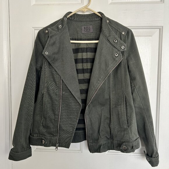 Kill City Conspirators Olive Moto Jacket - Picture 1 of 4